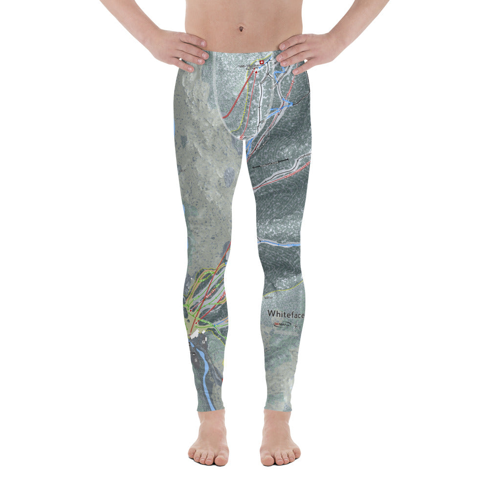 Whiteface, New York Ski Trail Map - Men's Base Layer Bottoms - Powderaddicts