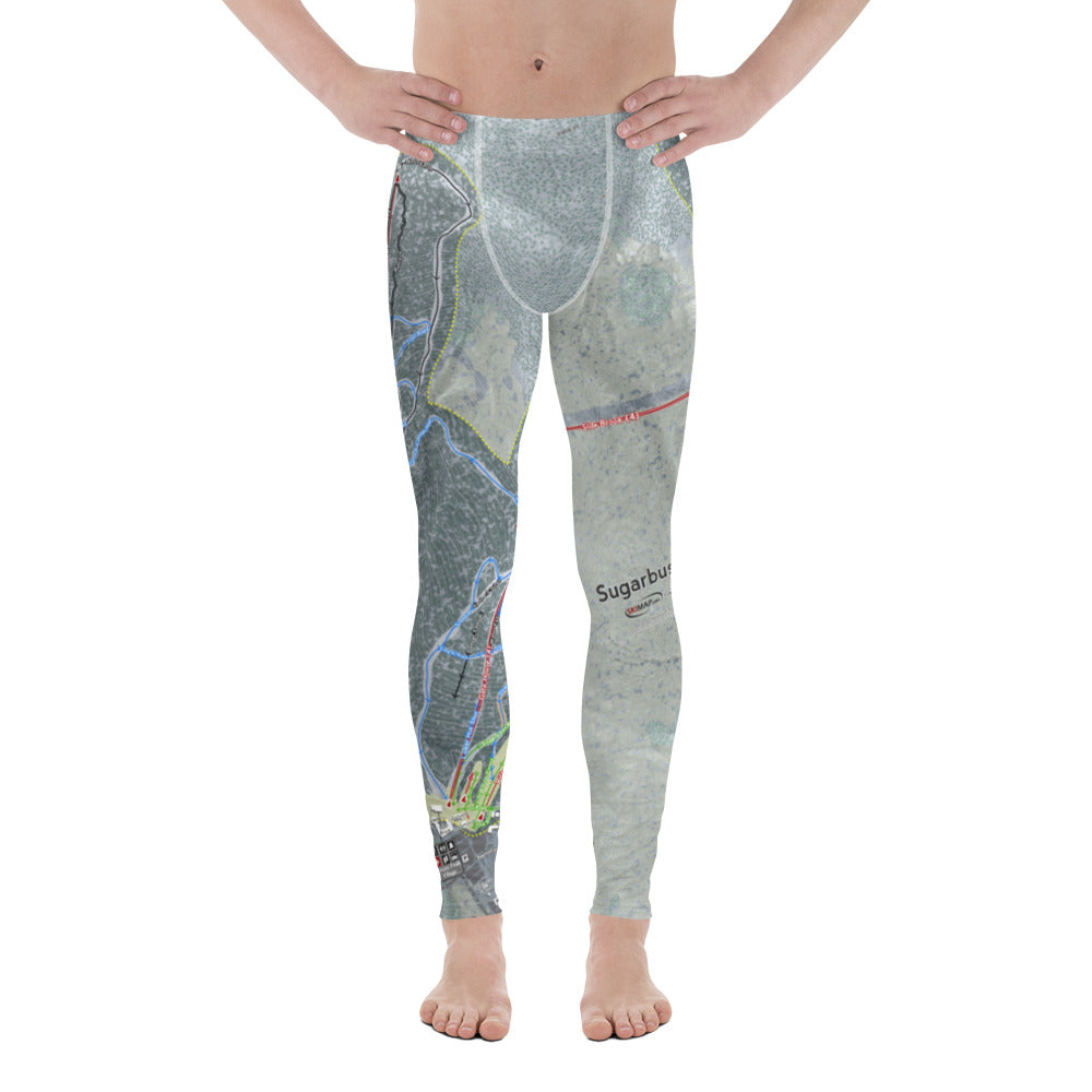 Sugarbush, Vermont Ski Trail Map - Men's Base Layer Bottoms - Powderaddicts