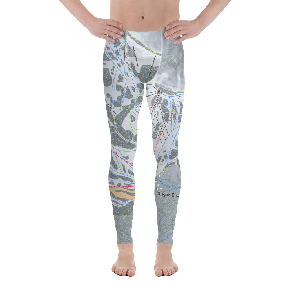 Sugar Bowl, California Ski Trail Map - Men's Base Layer Bottoms - Powderaddicts