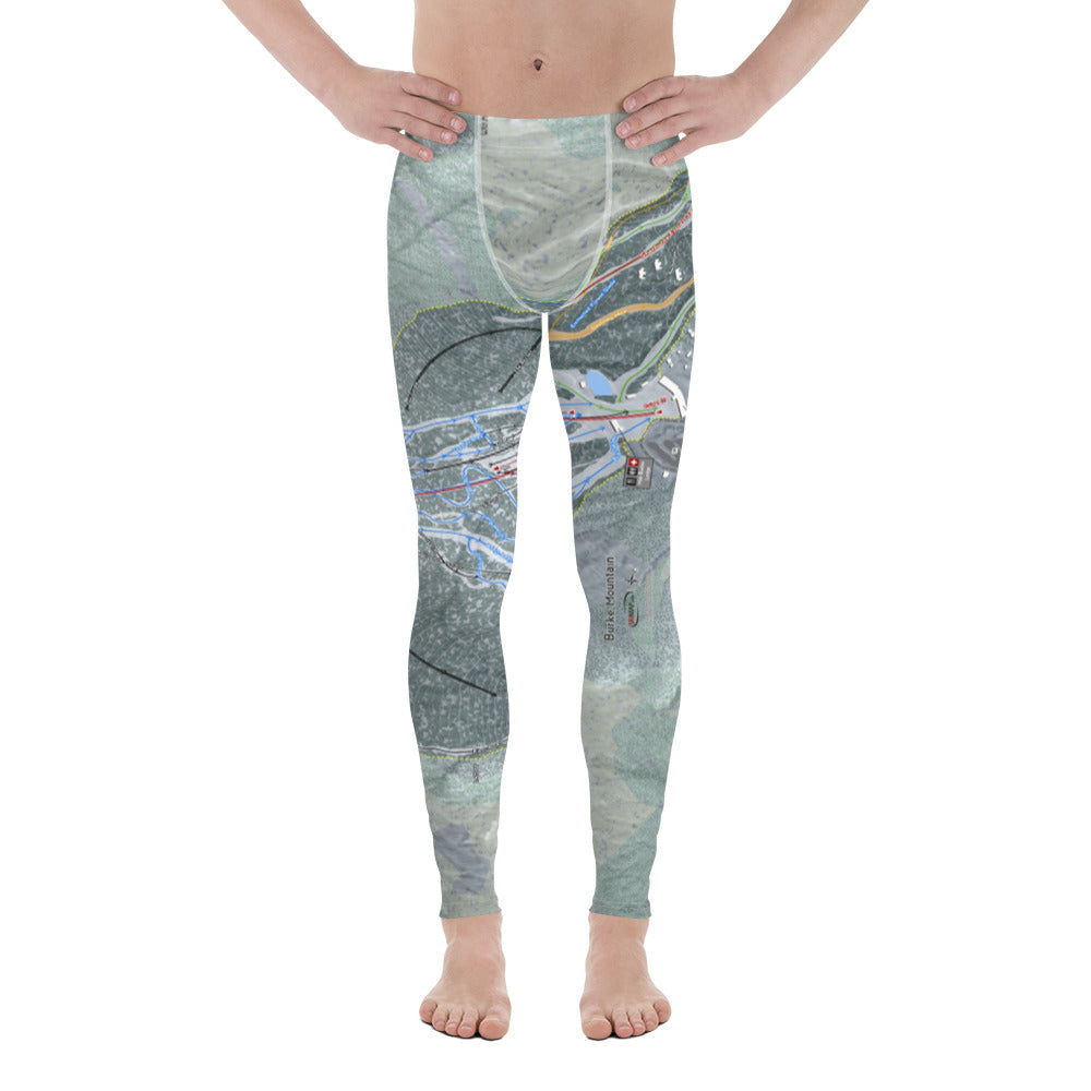 Burke Mountain, Vermont Ski Trail Map - Men's Base Layer Bottoms - Powderaddicts