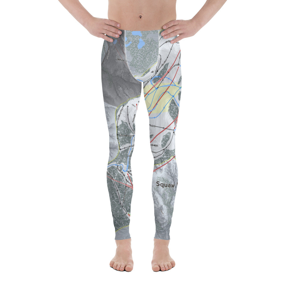 Squaw Valley, California Ski Trail Map - Men's Base Layer Bottoms - Powderaddicts