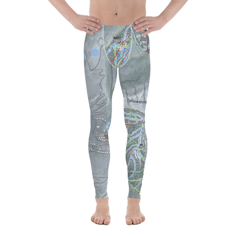 Yellowstone Club, Montana Ski Trail Map - Men's Base Layer Bottoms - Powderaddicts