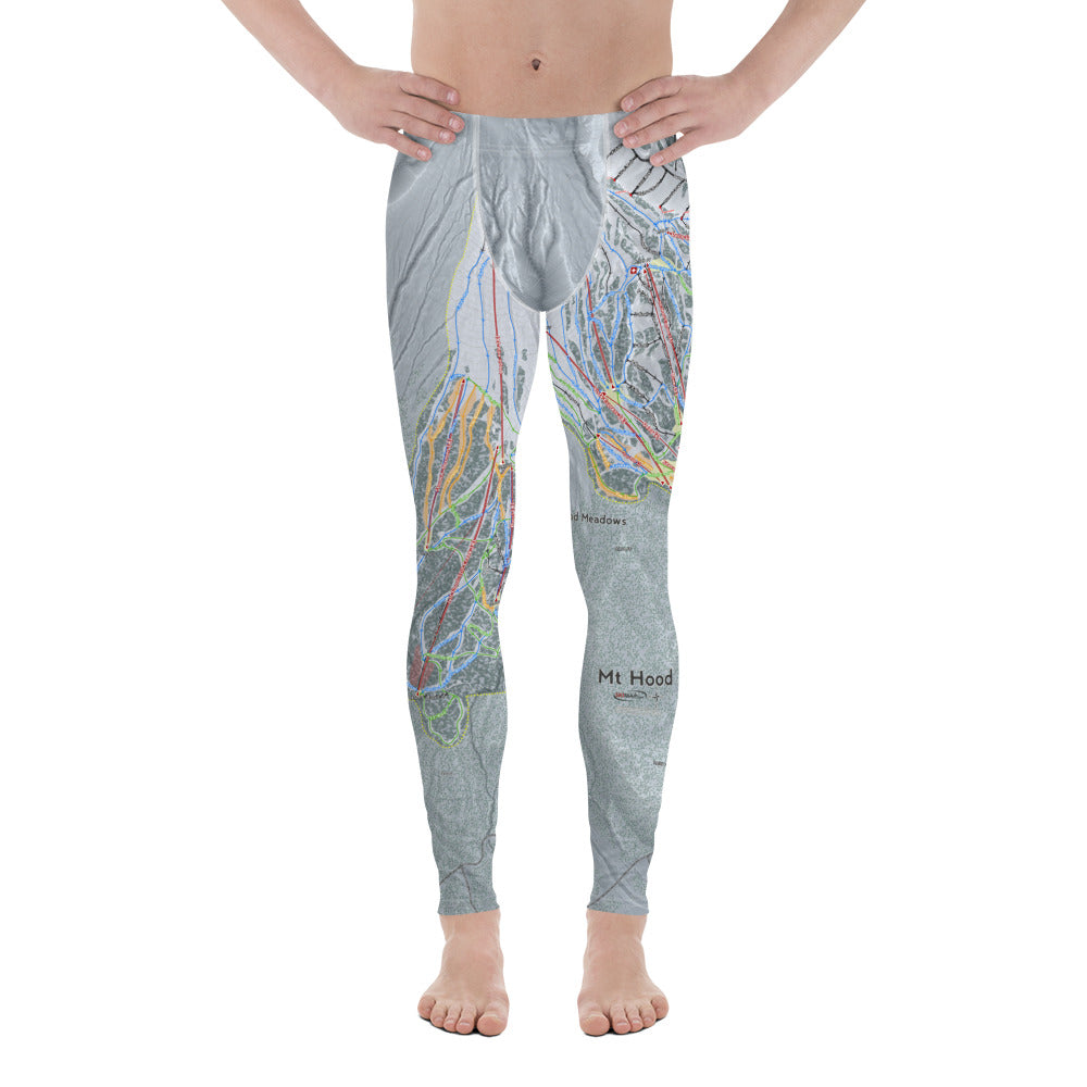 Mt. Hood Meadows, Oregon Ski Trail Map - Men's Base Layer Bottoms - Powderaddicts