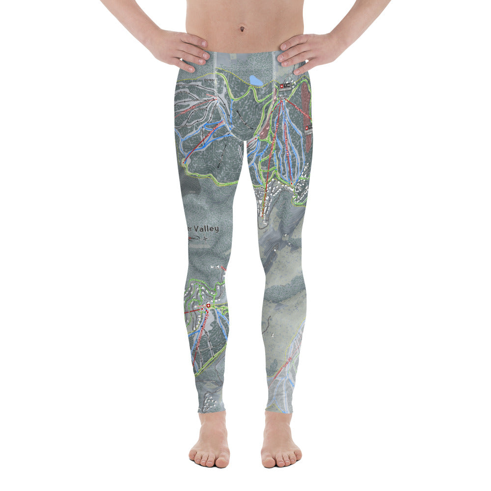 Deer Valley, Utah Ski Trail Map - Men's Base Layer Bottoms - Powderaddicts