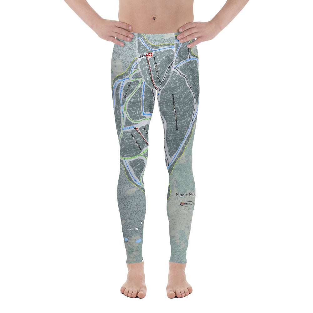 Magic Mountain, Vermont Ski Trail Map - Men's Base Layer Bottoms - Powderaddicts