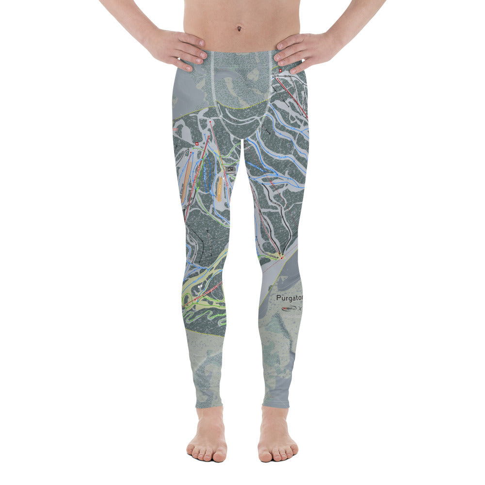 Purgatory, Colorado Ski Trail Map - Men's Base Layer Bottoms - Powderaddicts