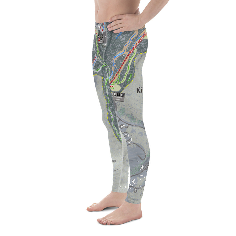 Killington, Vermont Ski Trail Map - Men's Base Layer Bottoms - Powderaddicts