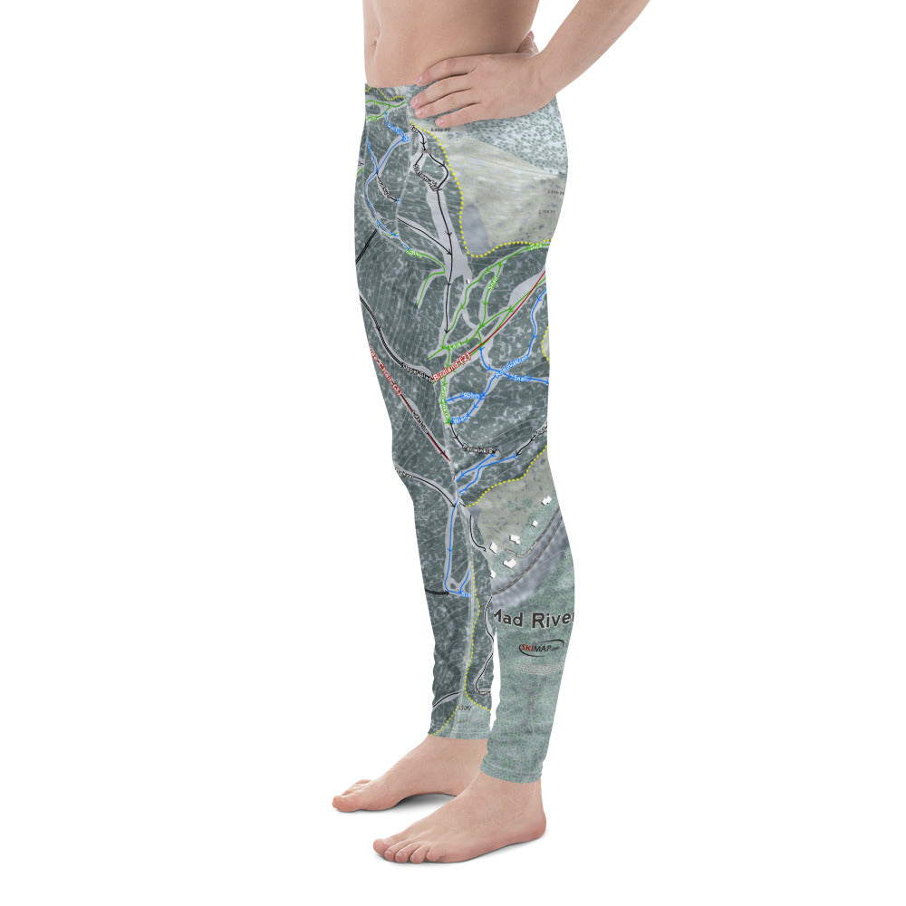 Mad River Glen, Vermont Ski Trail Map - Men's Base Layer Bottoms - Powderaddicts