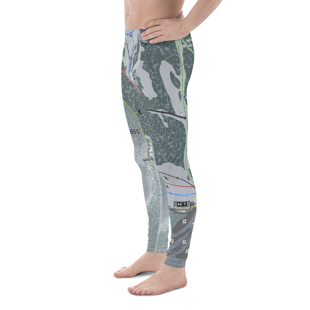 Stevens Pass, Washington Ski Trail Map - Men's Base Layer Bottoms - Powderaddicts