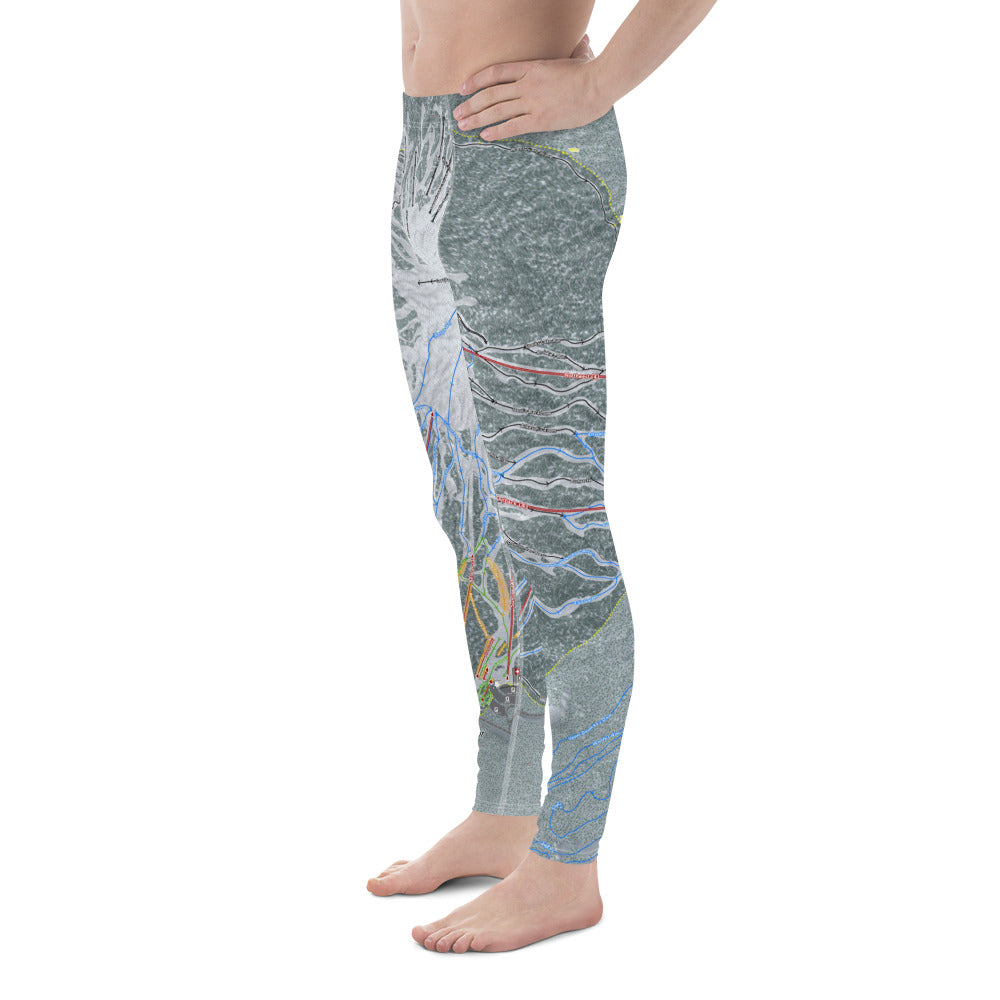 Mt Bachelor, Oregon Ski Trail Map - Men's Base Layer Bottoms - Powderaddicts