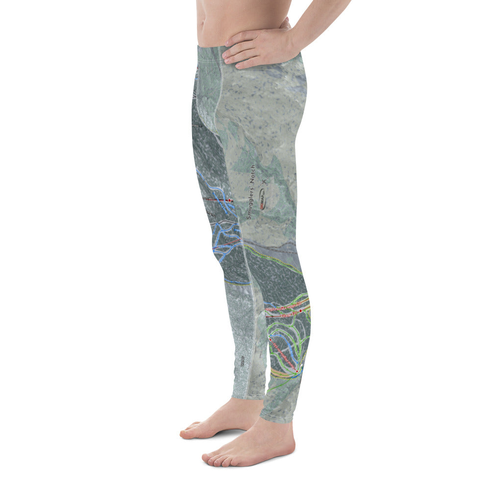 Smuggler's Notch, Vermont Ski Trail Map - Men's Base Layer Bottoms - Powderaddicts