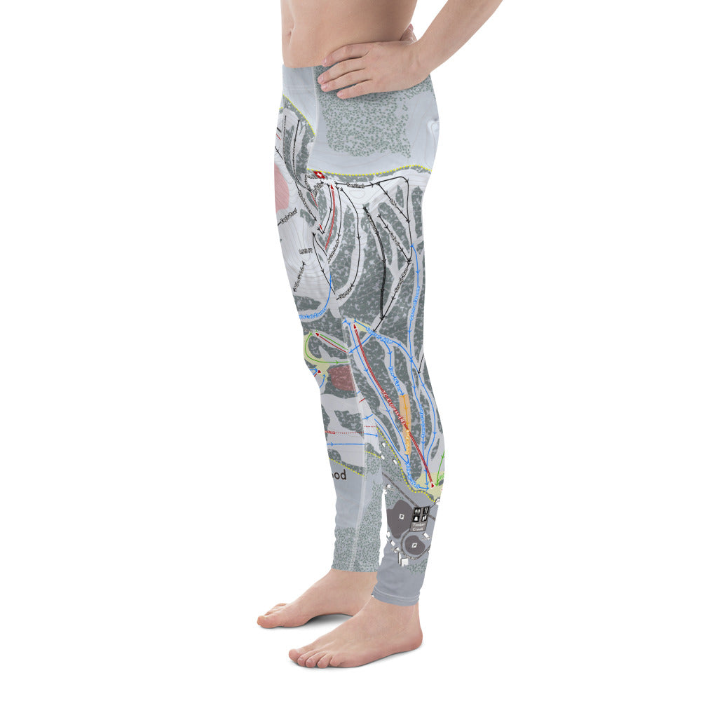 Kirkwood, California Ski Trail Map - Men's Base Layer Bottoms - Powderaddicts