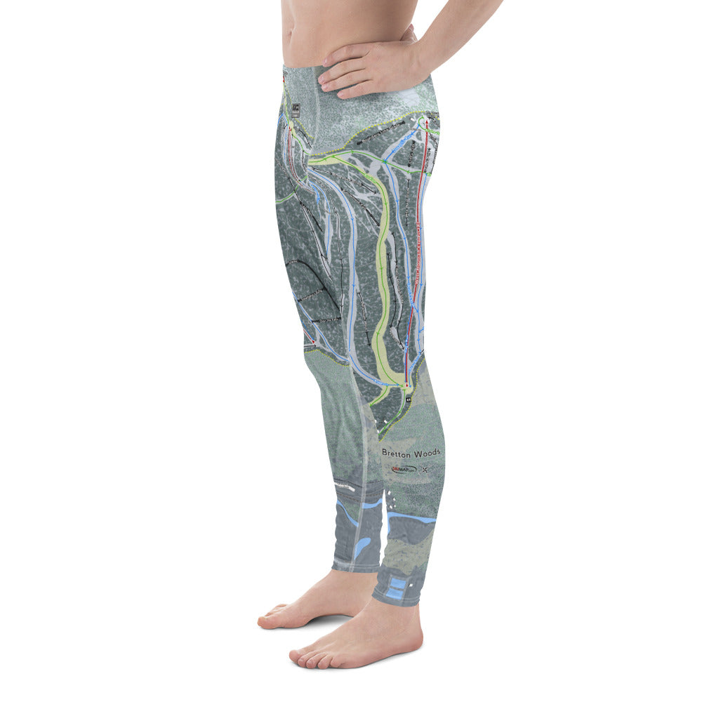 Bretton Woods, New Hampshire Ski Trail Map - Men's Base Layer Bottoms - Powderaddicts