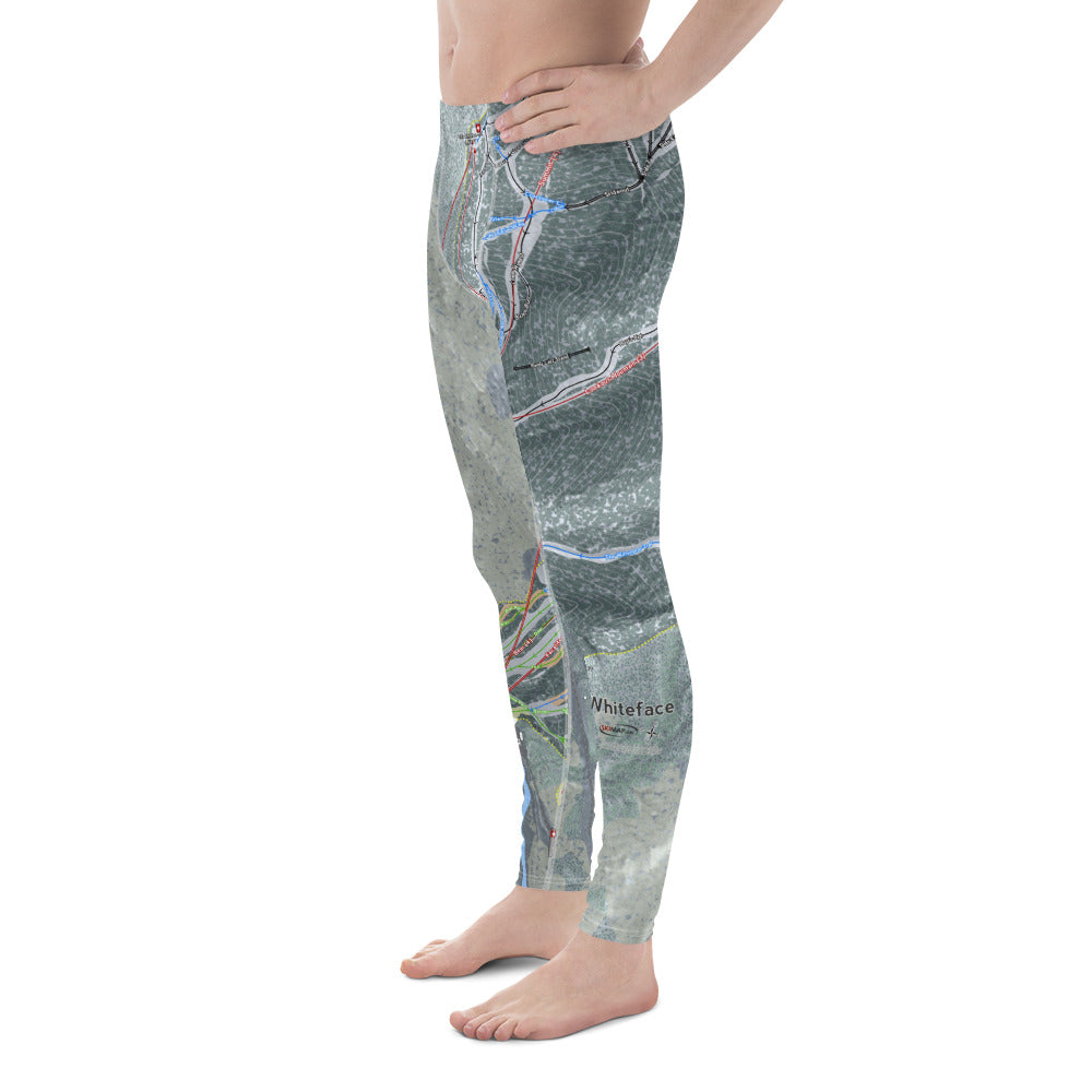 Whiteface, New York Ski Trail Map - Men's Base Layer Bottoms - Powderaddicts