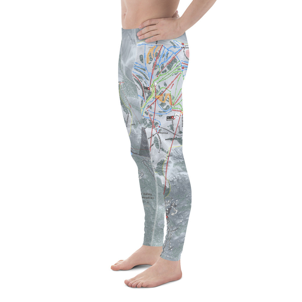 Alpine Meadows, California Ski Trail Map - Men's Base Layer Bottoms - Powderaddicts