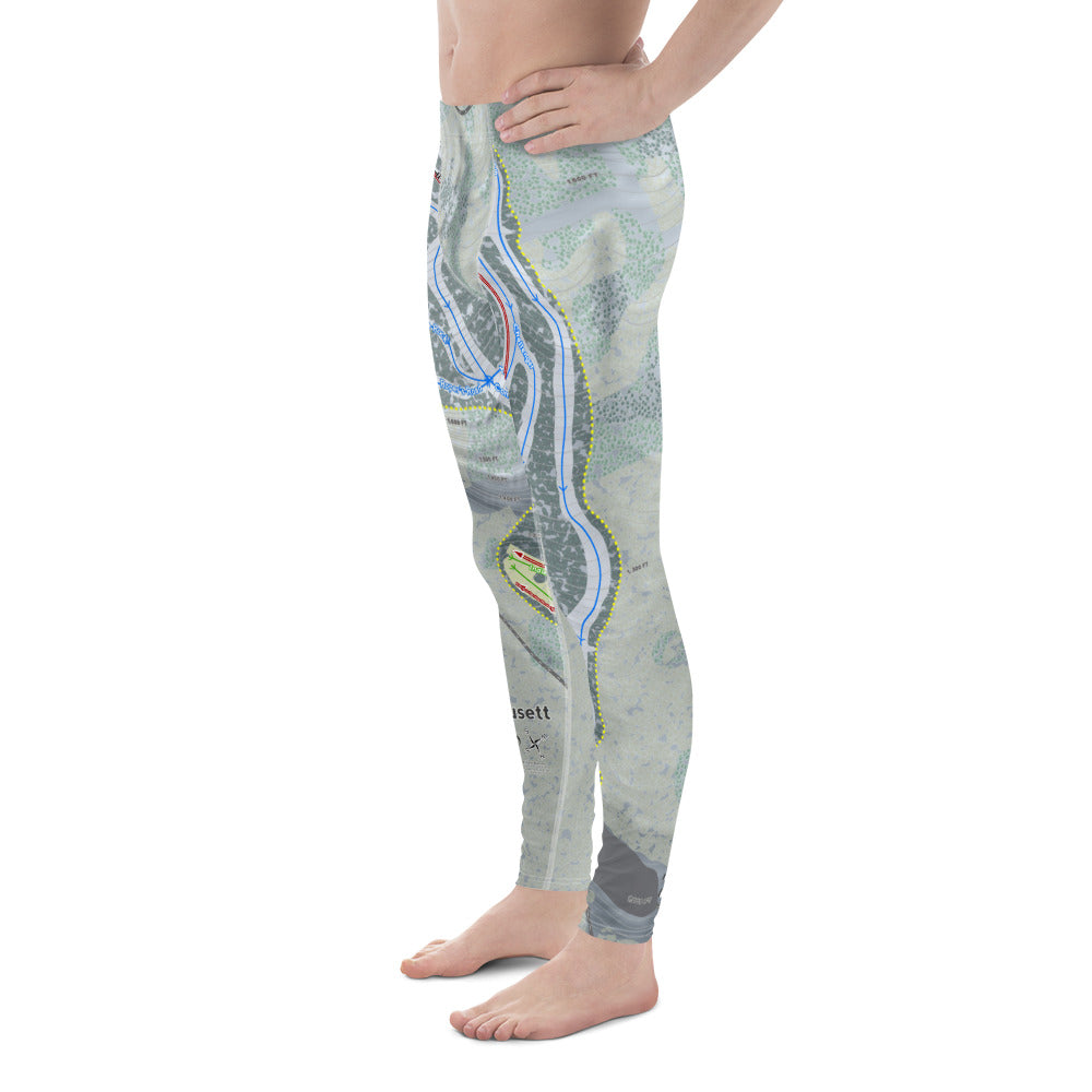 Wachusett, Massachusetts Ski Trail Map - Men's Base Layer Bottoms - Powderaddicts