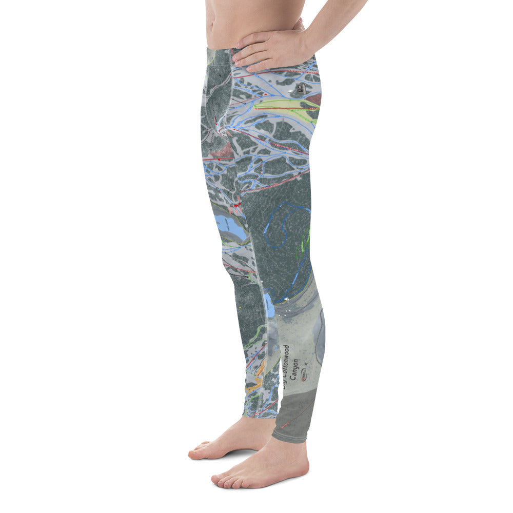 Big Cottonwood Canyon, Utah Ski Trail Map - Men's Base Layer Bottoms - Powderaddicts