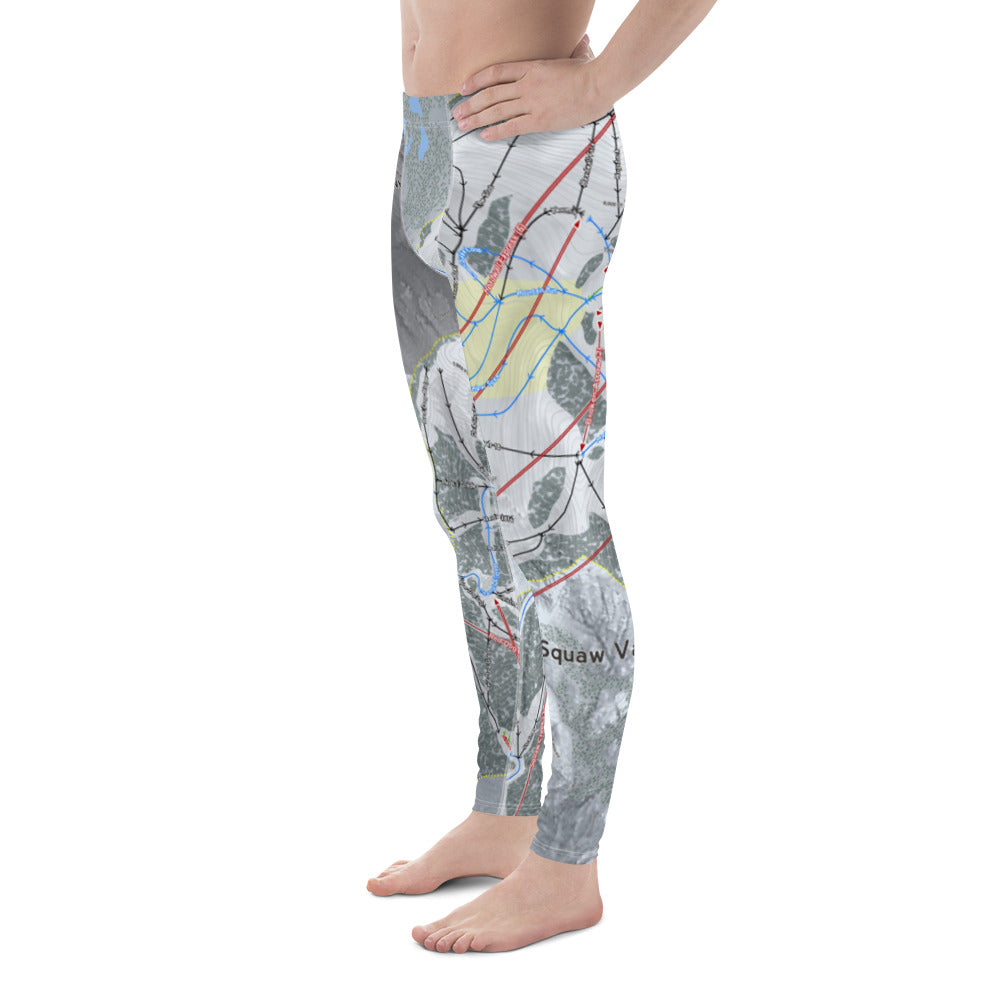 Squaw Valley, California Ski Trail Map - Men's Base Layer Bottoms - Powderaddicts