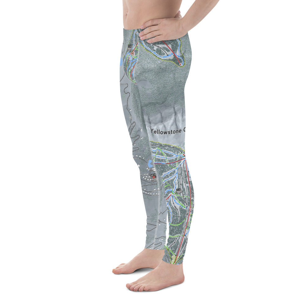 Yellowstone Club, Montana Ski Trail Map - Men's Base Layer Bottoms - Powderaddicts