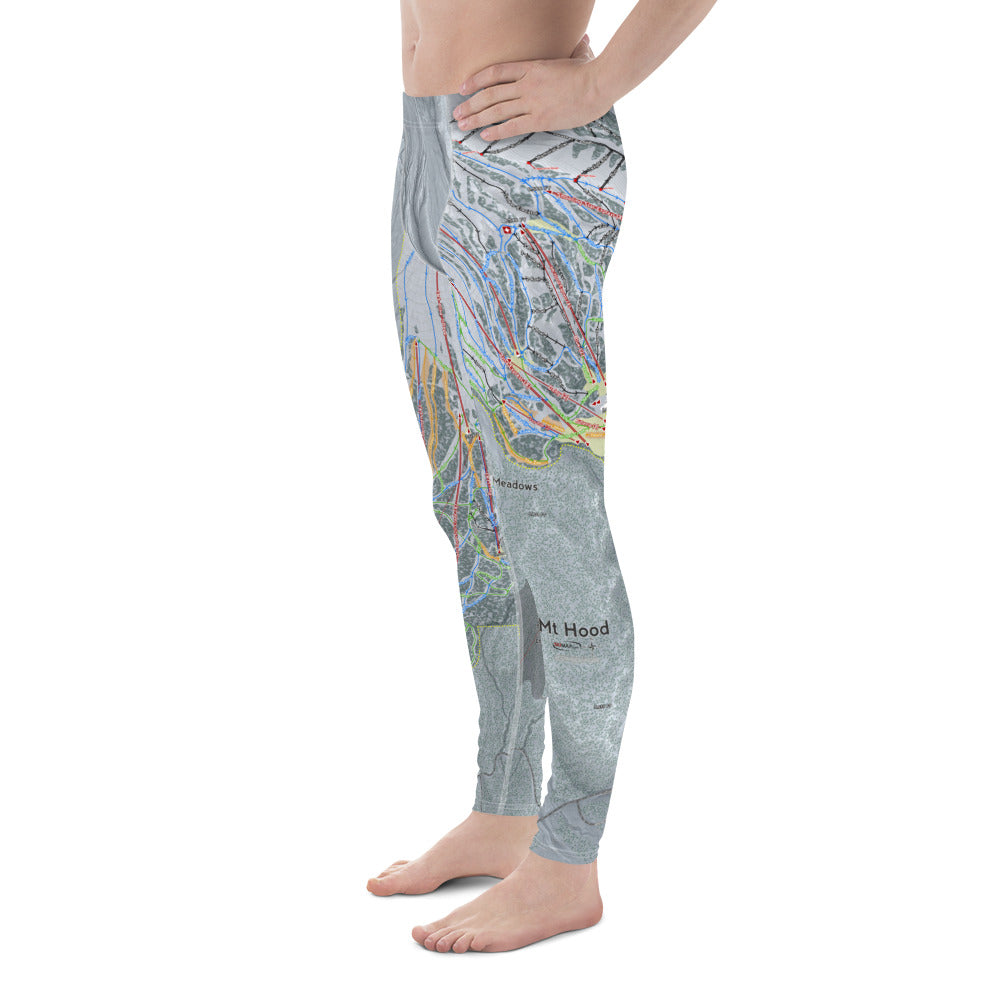 Mt. Hood Meadows, Oregon Ski Trail Map - Men's Base Layer Bottoms - Powderaddicts