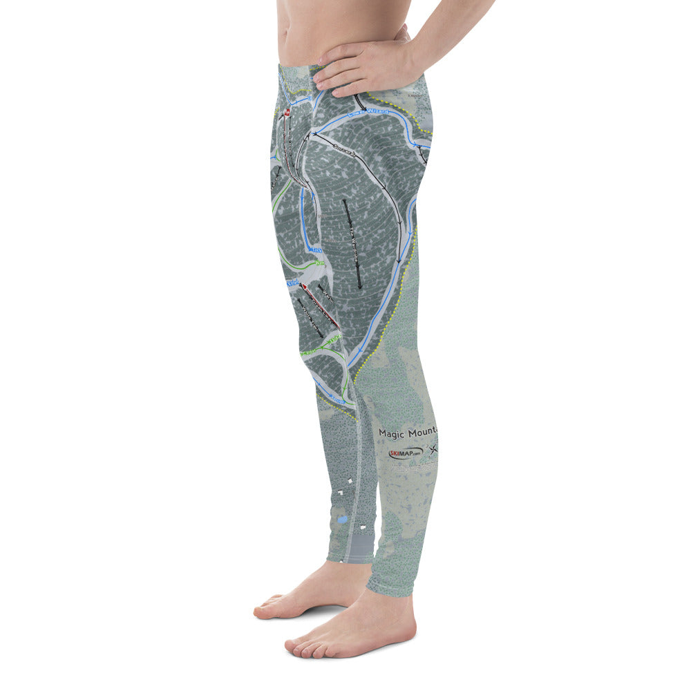 Magic Mountain, Vermont Ski Trail Map - Men's Base Layer Bottoms - Powderaddicts