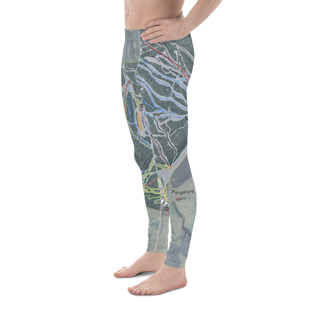 Purgatory, Colorado Ski Trail Map - Men's Base Layer Bottoms - Powderaddicts