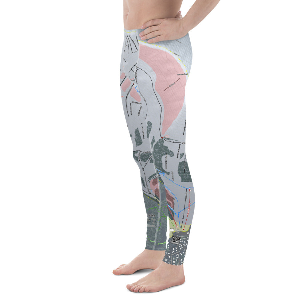 Alyeska, Alaska Ski Trail Map - Men's Base Layer Bottoms - Powderaddicts