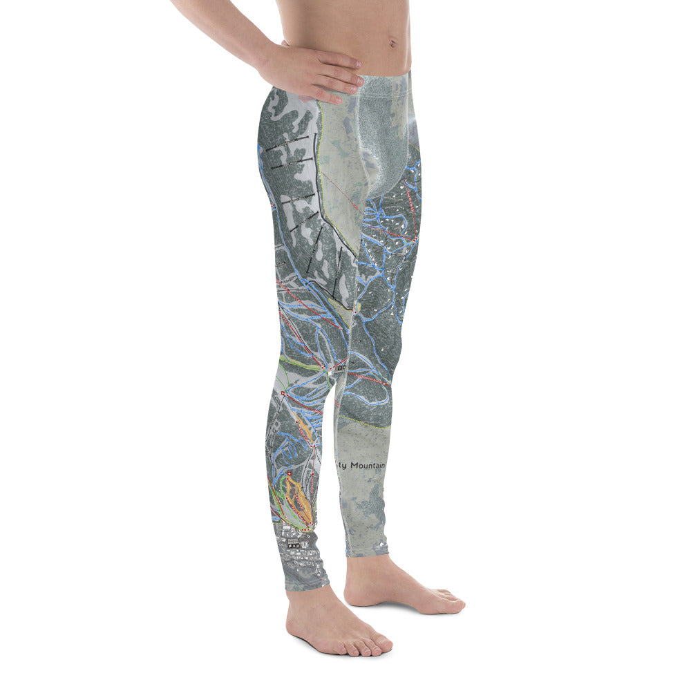 Park City, Utah Ski Trail Map - Men's Base Layer Bottoms - Powderaddicts