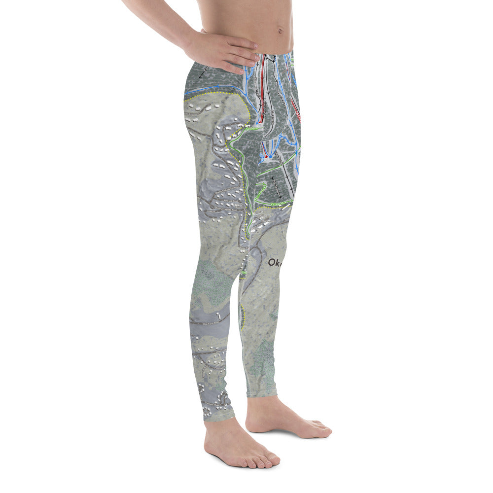 Okemo, Vermont Ski Trail Map - Men's Base Layer Bottoms - Powderaddicts