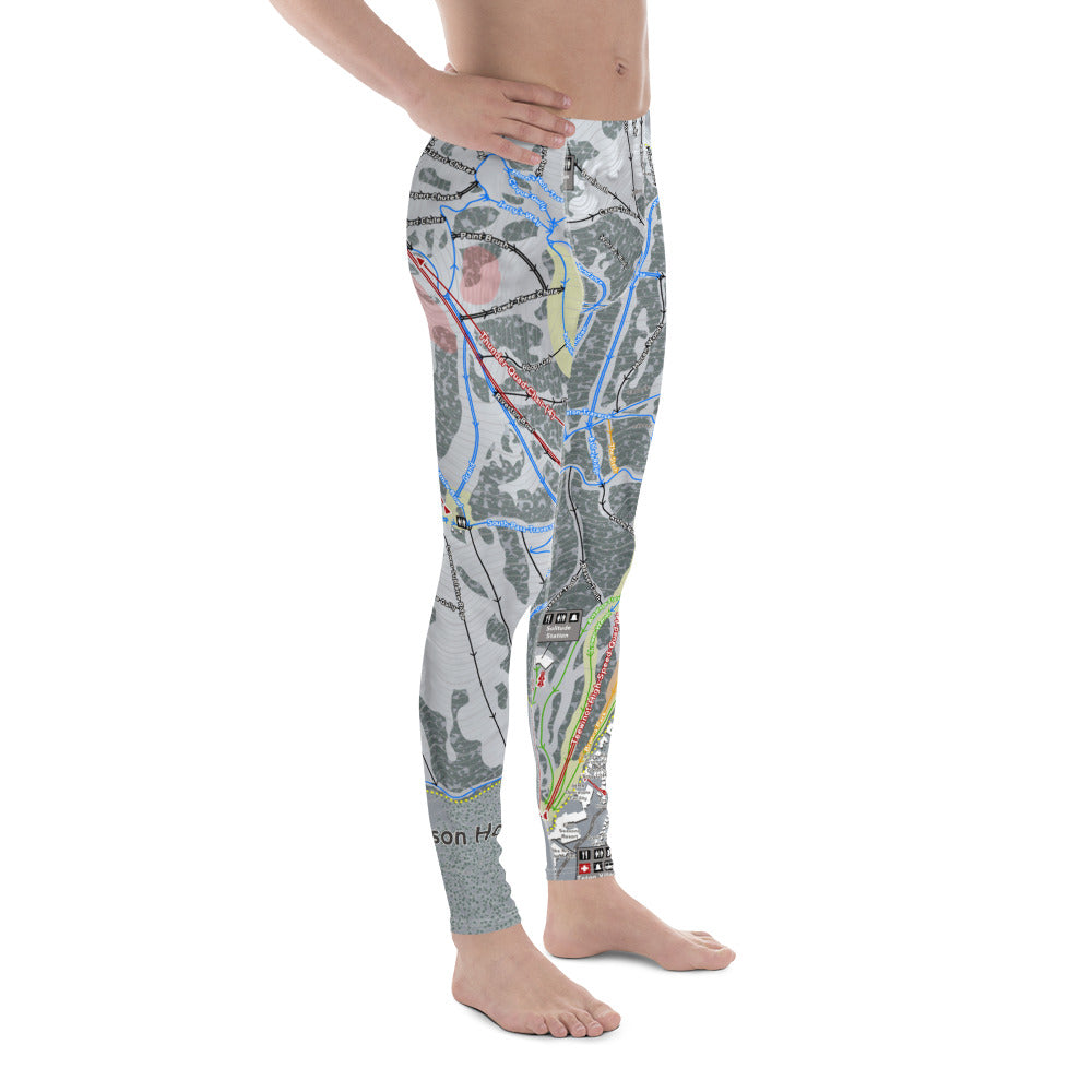 Jackson Hole, Wyoming Ski Trail Map - Men's Base Layer Bottoms - Powderaddicts