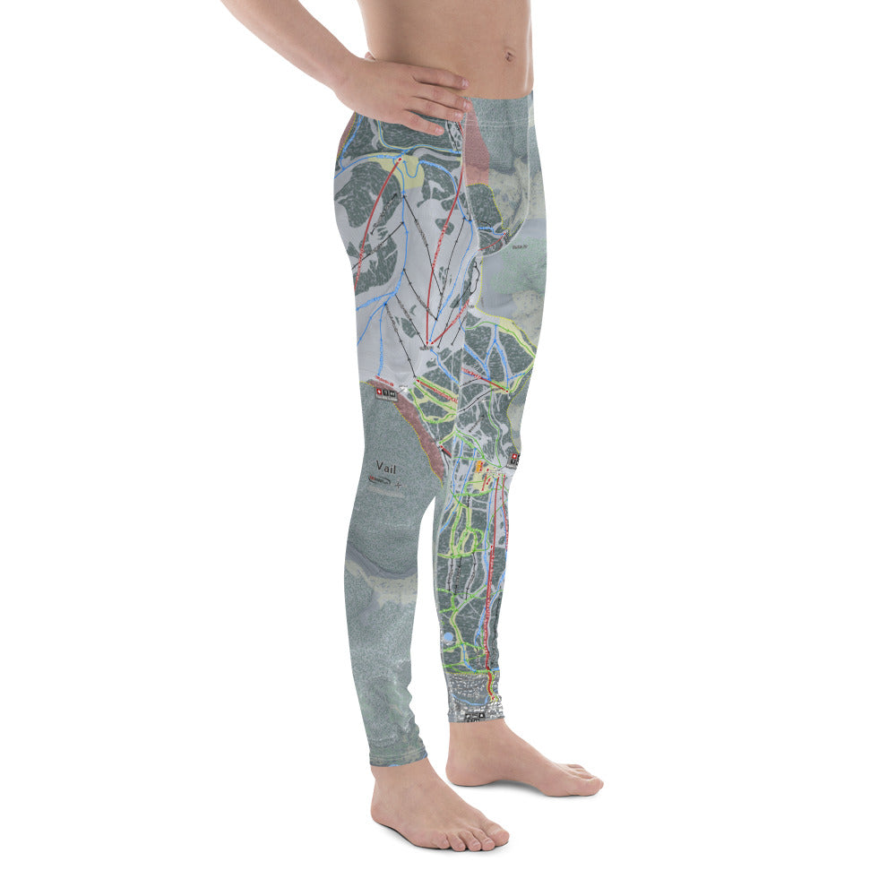 Vail, Colorado Ski Trail Map - Men's Base Layer Bottoms - Powderaddicts