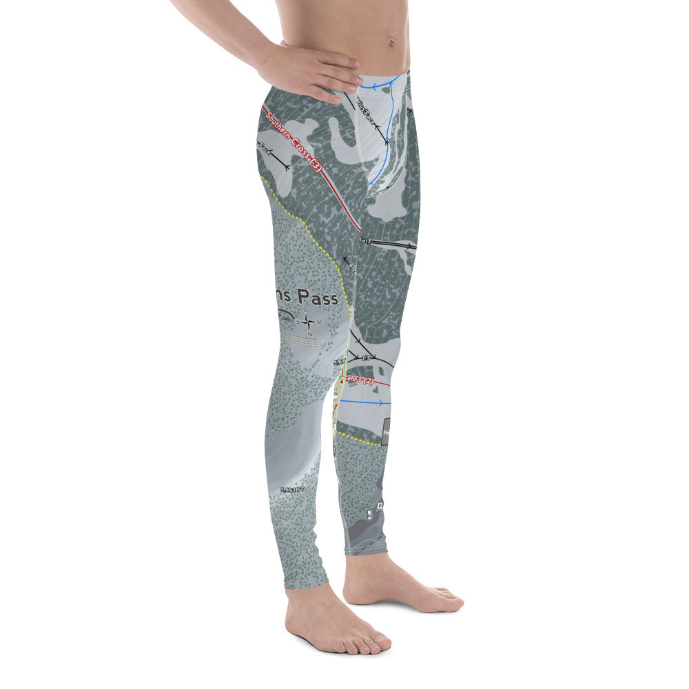 Stevens Pass, Washington Ski Trail Map - Men's Base Layer Bottoms - Powderaddicts