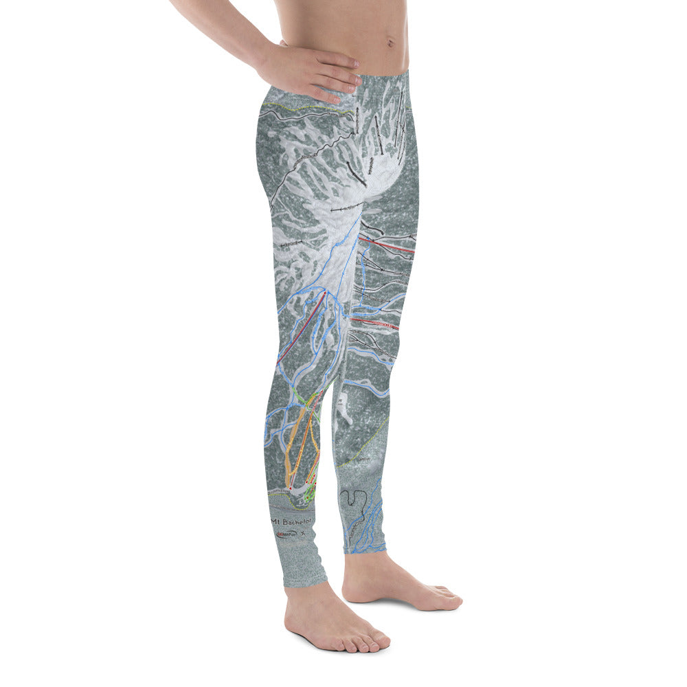 Mt Bachelor, Oregon Ski Trail Map - Men's Base Layer Bottoms - Powderaddicts