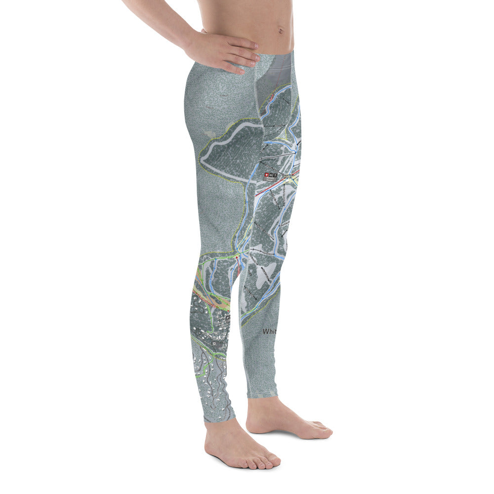 Whitefish Mountain, Montana Ski Trail Map - Men's Base Layer Bottoms - Powderaddicts