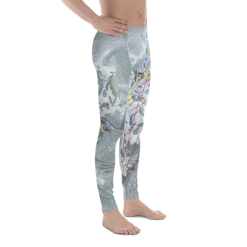 Alpine Meadows, California Ski Trail Map - Men's Base Layer Bottoms - Powderaddicts