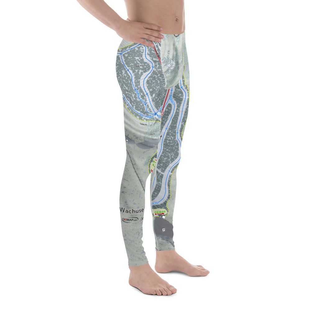 Wachusett, Massachusetts Ski Trail Map - Men's Base Layer Bottoms - Powderaddicts