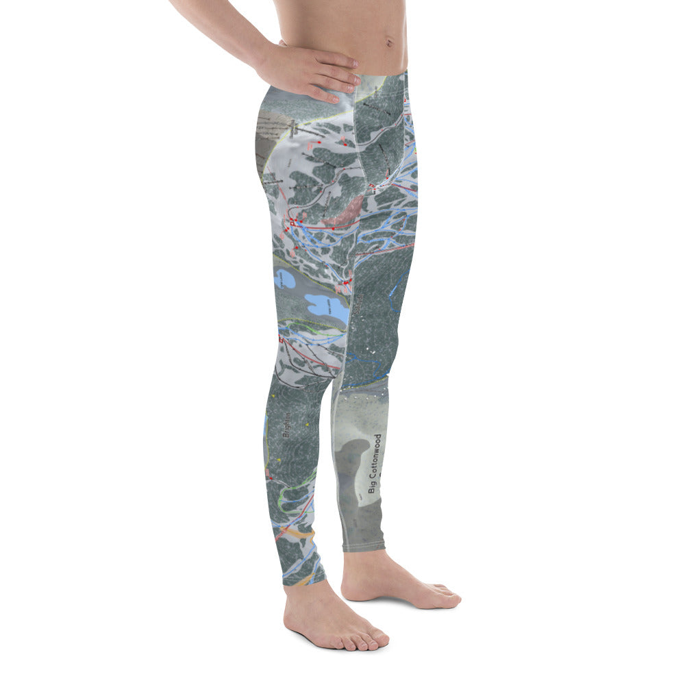 Big Cottonwood Canyon, Utah Ski Trail Map - Men's Base Layer Bottoms - Powderaddicts