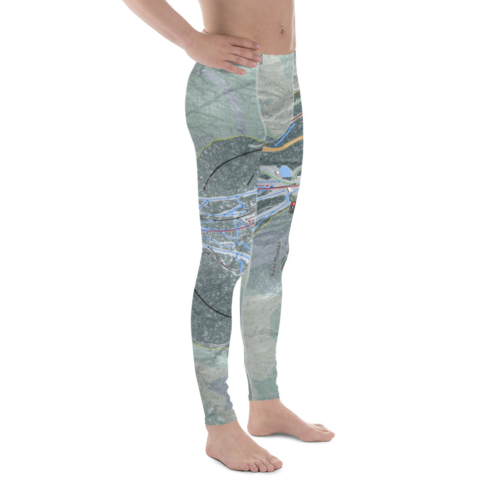 Burke Mountain, Vermont Ski Trail Map - Men's Base Layer Bottoms - Powderaddicts