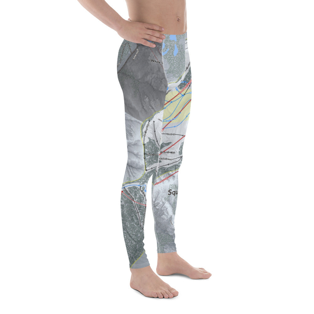 Squaw Valley, California Ski Trail Map - Men's Base Layer Bottoms - Powderaddicts