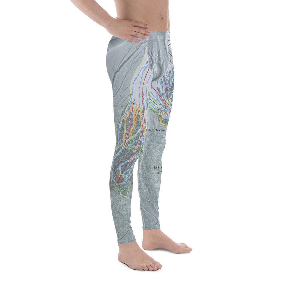 Mt. Hood Meadows, Oregon Ski Trail Map - Men's Base Layer Bottoms - Powderaddicts