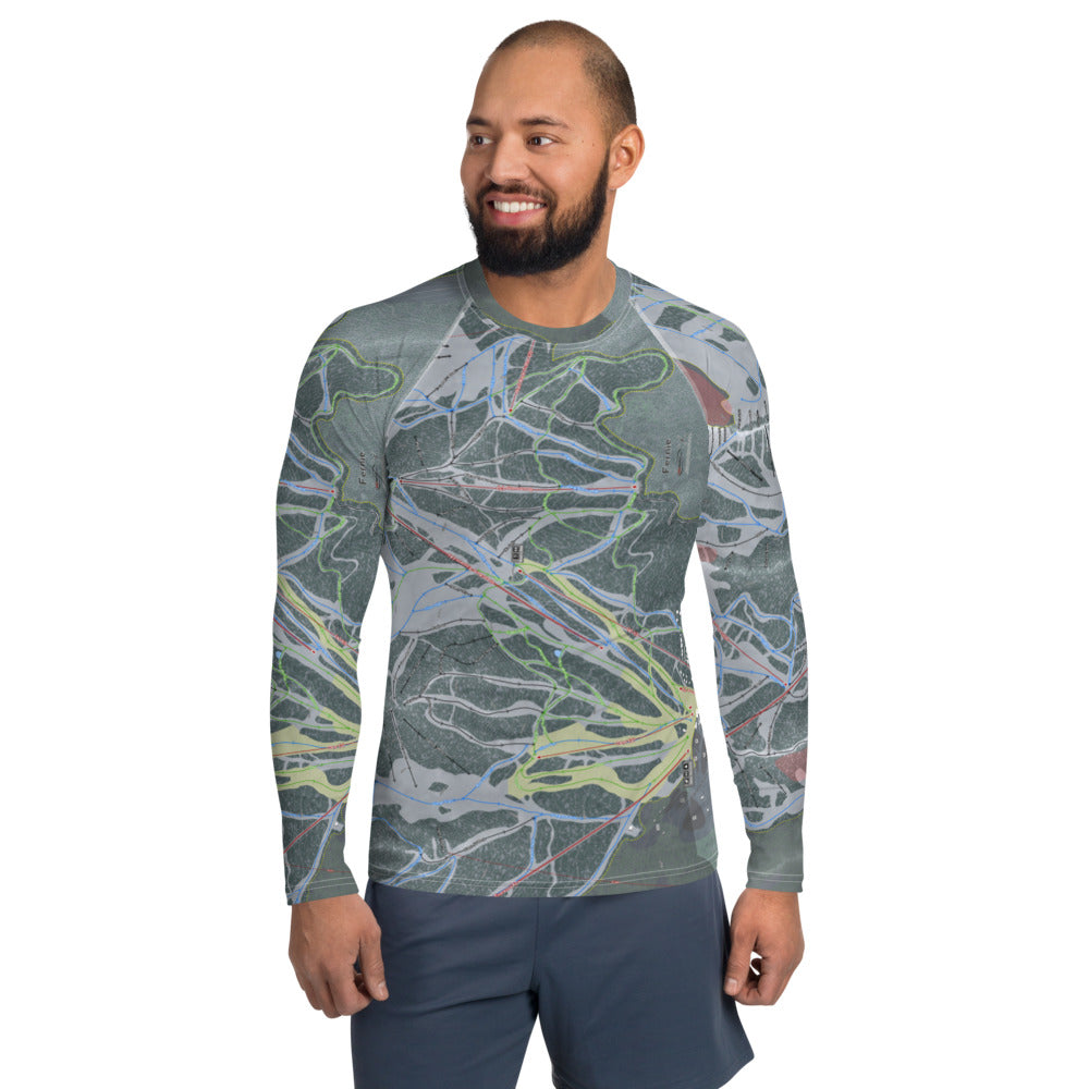 FERNIE, BRITISH COLUMBIA SKI TRAIL MAP MEN&#39;S BASE LAYER TOP - Powderaddicts