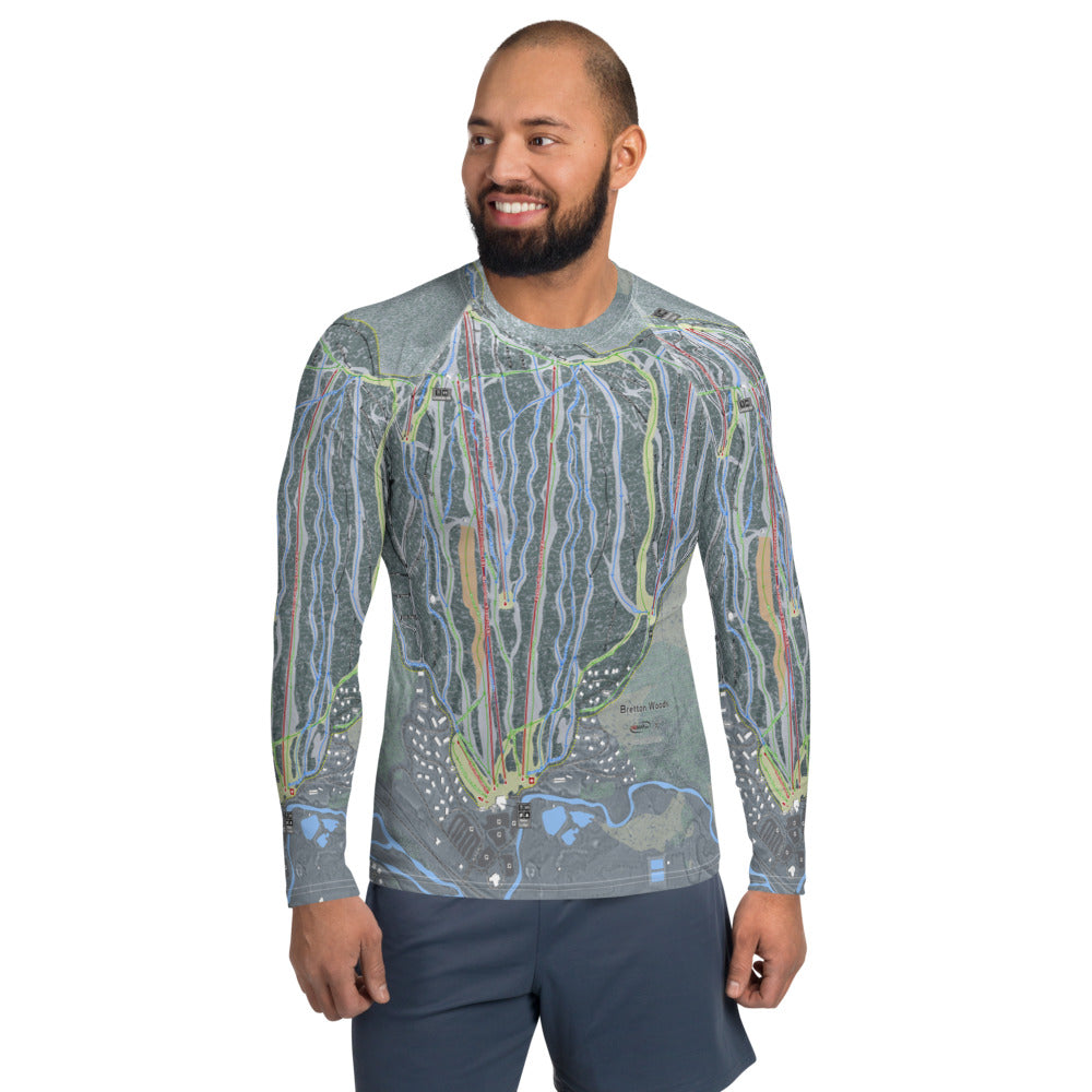 Bretton Woods, New Hampshire Ski Trail Map Men&#39;s Base Layer Top - Powderaddicts