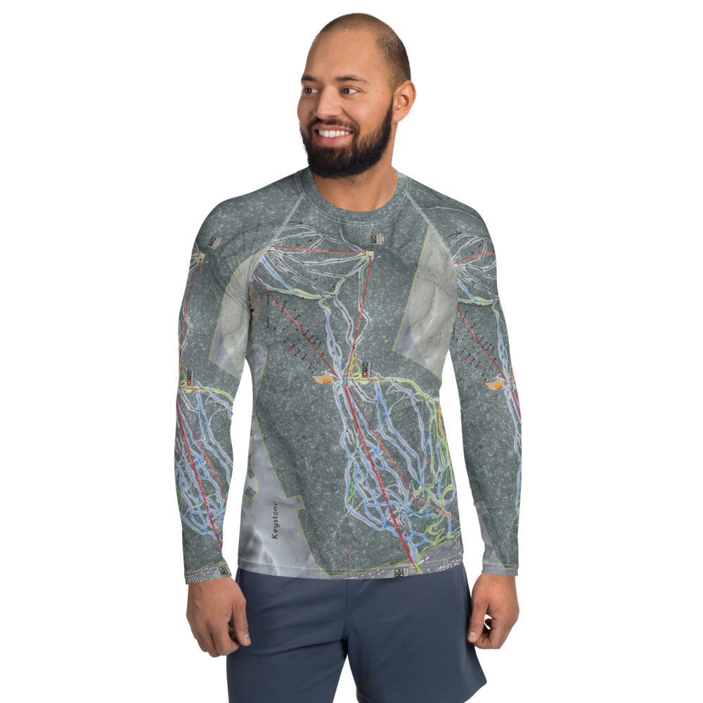 Keystone, Colorado Ski Trail Map Men&#39;s Base Layer Top - Powderaddicts