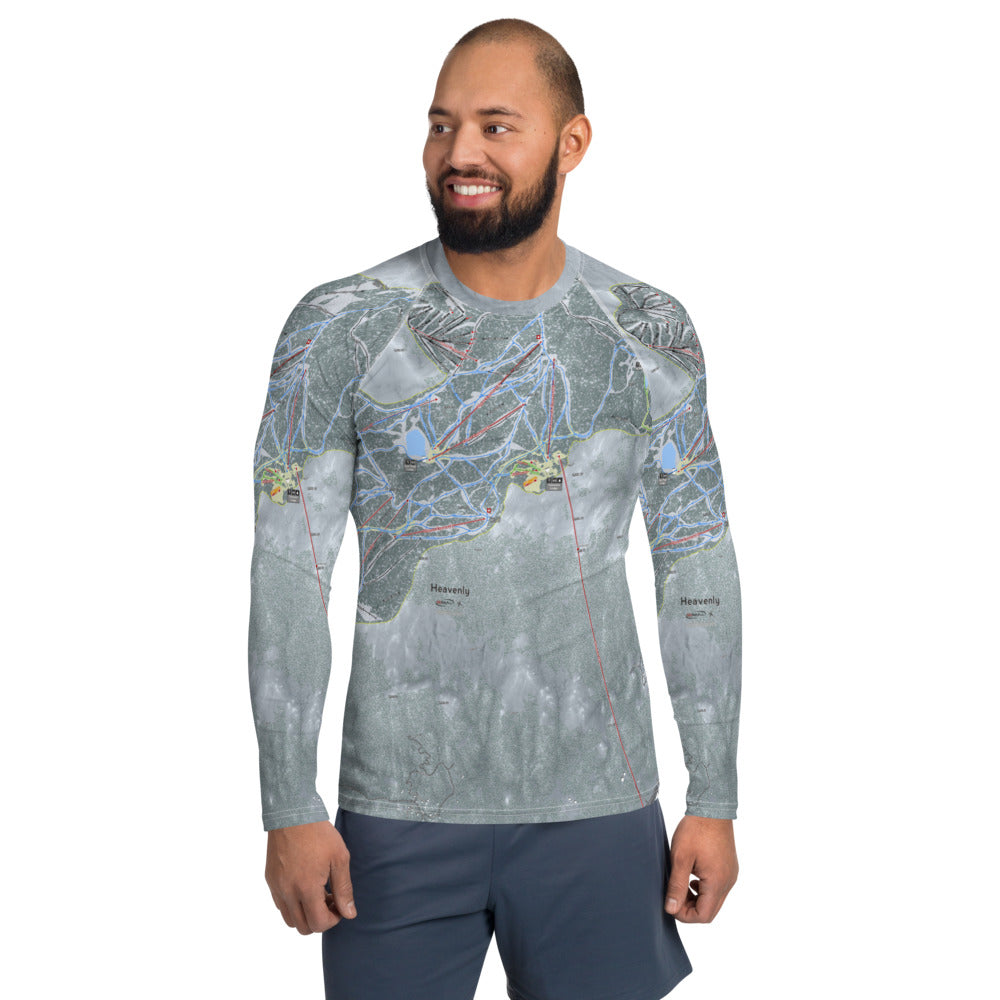 Heavenly, Nevada Ski Trail Map Men&#39;s Base Layer Top - Powderaddicts