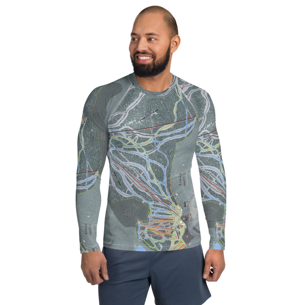 Eldora, Colorado Ski Trail Map Men&#39;s Base Layer Top - Powderaddicts