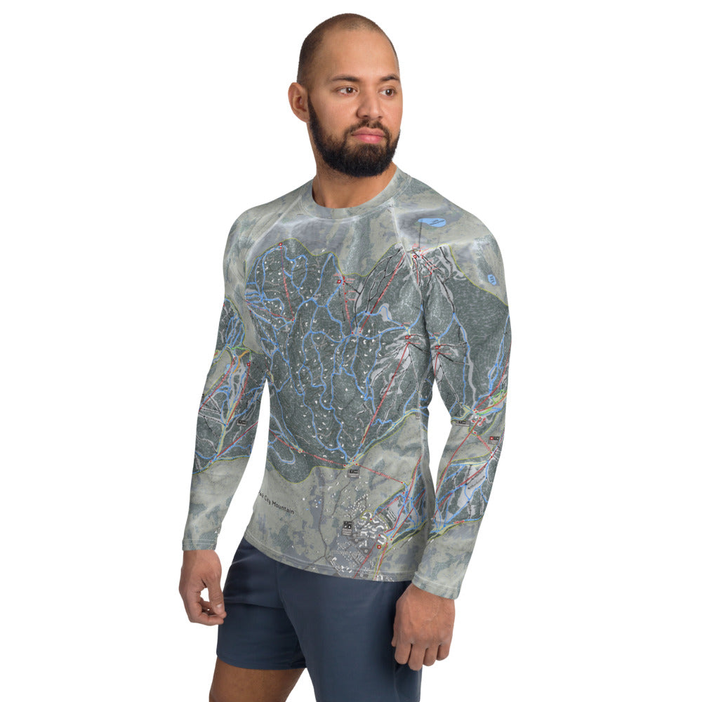 Park City, Utah Ski Trail Map Men's Base Layer Top - Powderaddicts