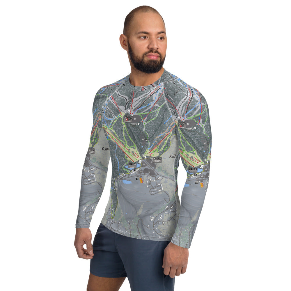 Killington, Vermont Ski Trail Map Men's Base Layer Top - Powderaddicts