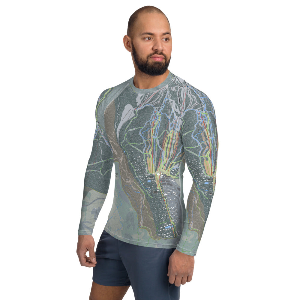 Sugarloaf, Maine Ski Trail Map Men's Base Layer Top - Powderaddicts