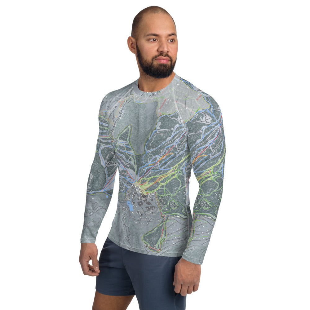 Big Sky, Montana Ski Trail Map Men's Base Layer Top - Powderaddicts