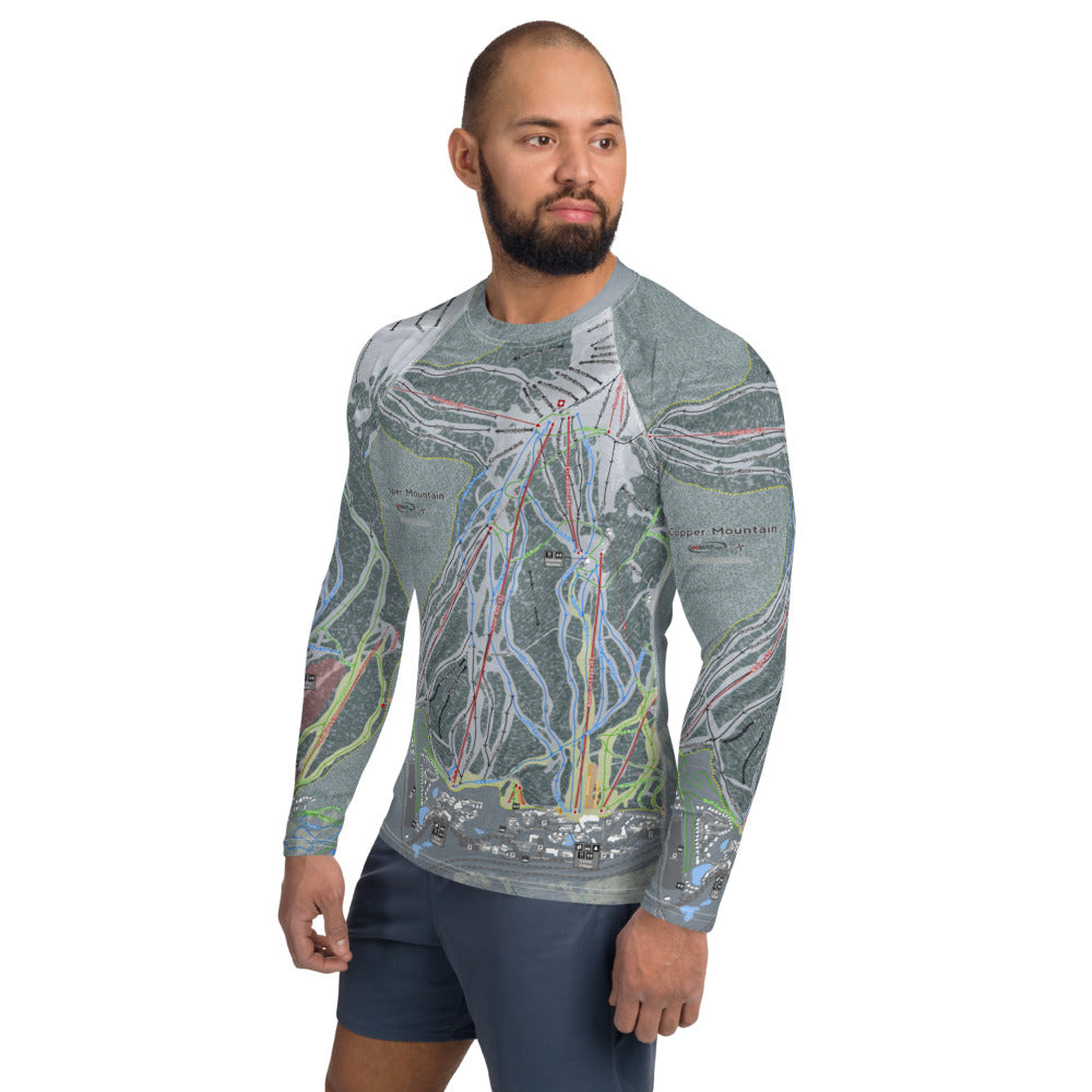 Copper Mountain, Colorado Ski Trail Map Men's Base Layer Top - Powderaddicts